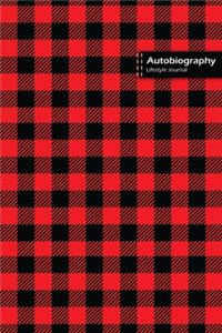 Autobiography Lifestyle Journal, Blank Write-in Notebook, Dotted Lines, Wide Ruled, Size (A5) 6 x 9 In (Red)