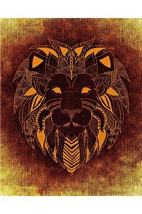 Abstract Lion Dot Grid Bullet Journal: 150 Page Notebook 8 X 10 Inches