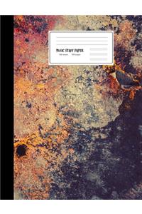 Blue Rusty Industrial Music Sheet Staff Paper Journal Notebook, 8.5 x 11