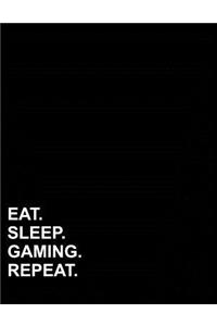 Eat Sleep Gaming Repeat: Five Column Ledger Accountant Workbook, Accounting Bookkeeping Notebook, Ledger Paper Book, 8.5 x 11, 100 pages