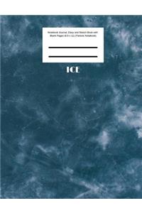Ice Notebook Journal, Diary and Sketch Book with Blank Pages (8.5 x 11) (Texture Notebook)