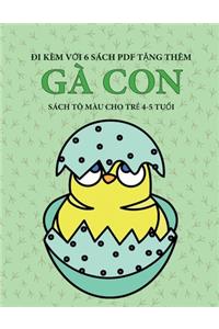 Sách tô màu cho trẻ 4-5 tuổi (Gà con)