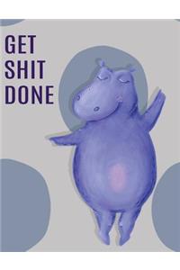 Big Fat Bullet Journal Notebook Dancing Hippo - Get Shit Done