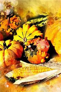 Watercolor of a Thanksgiving Fall Harvest Journal
