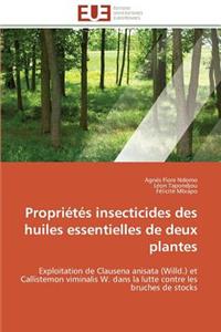 Propriétés Insecticides Des Huiles Essentielles de Deux Plantes