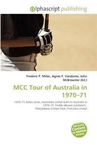 MCC Tour of Australia in 1970-71