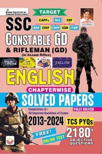 SSC Constable GD Chapterwise English language Solved Papers 2013 To 2024 TCS PYQs (English Medium)(5097)