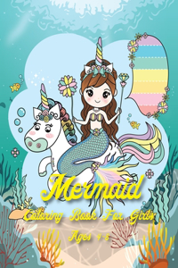 Mermaid Coloring Book For Girls Age 4-8