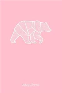 Hiking Journal: Lined Journal - Bear Art Black Cool Camping Hobby Hiker Gift - Pink Ruled Diary, Prayer, Gratitude, Writing, Travel, Notebook For Men Women - 6x9 12