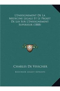 L'Enseignement De La Medecine Legale Et Le Projet De Loi Sur L'Enseignement Superieur (1888)
