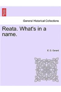 Reata. What's in a Name.