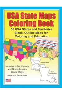 USA State Maps Coloring Book