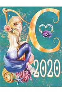 2020 Weekly Planner - Monogram Mermaid Initial 