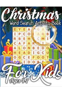 Christmas Word Search Activity Book for Kids Ages 4-7