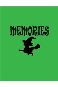 Notebook MEMORIES - Large (8.5 x 11 inches) - 120 Pages- Green Cover