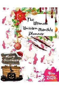 The Ultimate Merry Christmas Unicorn Monthly Planner Year 2020