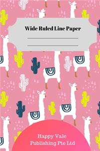 Cute Ilama Theme Wide Ruled Line Paper