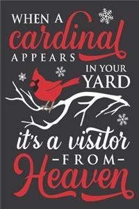 when a cardinal appears in your yard it's a visitor from heaven
