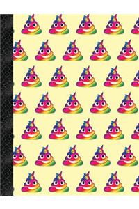 My Super Cute Yellow Rainbow Poop Emoji 2x2 Quad Graph Paper Notebook