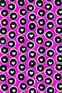 Journal Notebook Hearts in Circles Pattern 5