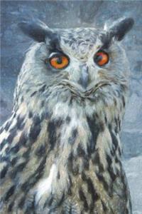 Nightfall For An Eagle Owl - Lined Notebook with Margins