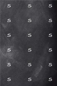 Monogram S Journal Personalized Monogram Pattern Custom Letter S Chalkboard
