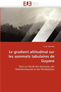 Gradient Altitudinal Sur Les Sommets Tabulaires de Guyane