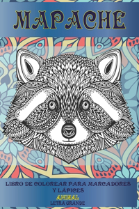 Libro de colorear para marcadores y lápices - Letra grande - Animal - Mapache