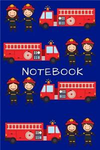 Notebook: Blank Lined Fireman Notebook For Kids