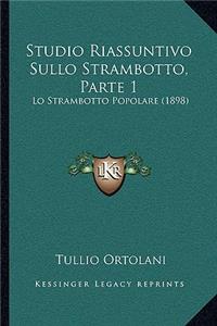 Studio Riassuntivo Sullo Strambotto, Parte 1