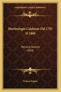 Martirologio Calabrese Dal 1792 Al 1860