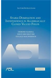 Stable Domination and Independence in Algebraically Closed Valued Fields. Lecture Notes in Logic, Volume 30.