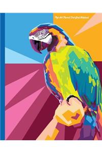 Pop Art Parrot Dot-Grid Notebook