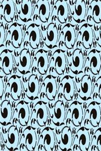 Journal Damask Pattern Design Black Blue Swirls