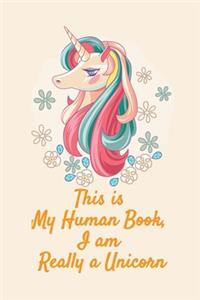 Unicorn Notebook Journal and Sketchbook with Quote