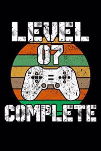 Level 07 Complete: 7th Birthday Blank Lined Notebook - 6"x9", 120 Page Lined Gamer Birthday Journal