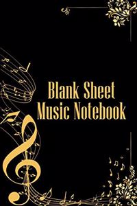 Blank Sheet Music Notebook: DIN-A5 sheet music book with 100 pages of empty staves for music students and composers for melodies and music notation