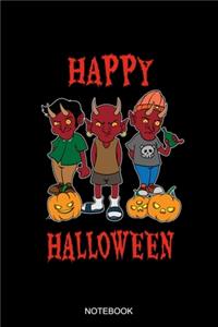 Happy Halloween Notebook: Dot Grid Journal 6x9 - Funny Satan Pumpkin Notebook I Halloween Satanist Atheist Baphomet Devil Gift