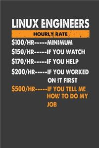 Linux Engineers Hourly Rate $ 100/HR..Minimum $150/HR ..If You Watch $170/HR..If You Help $200/HR..