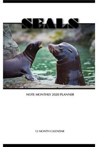 Seals Note Monthly 2020 Planner 12 Month Calendar