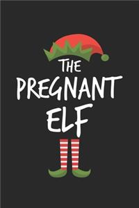 Funny Pregnant Elf Christmas Notebook Gift