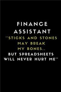 Finance Assistant ''sticks and Stones May Break My Bones.. But Spreadsheets Will Never Hurt Me''