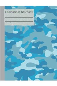 Camouflage Blue Composition Notebook - Blank