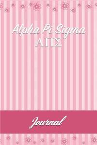 Alpha Pi SIGMA: Line Ruled Sorority Girls Journal - Great Present for Big or Lil Sister