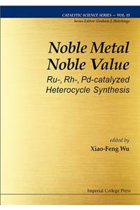 Noble Metal Noble Value: Ru-, Rh-, Pd-Catalyzed Heterocycle Synthesis