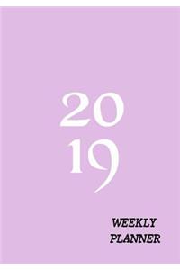 2019 Weekly Planner: Pastel Purple Planner