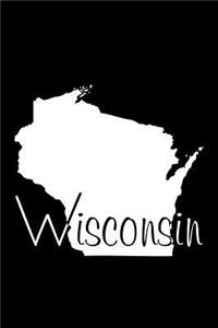 Wisconsin - Black Lined Notebook with Margins