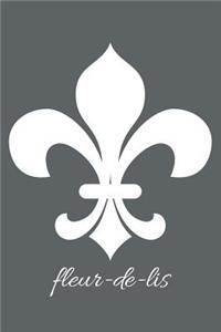 fleur-de-lis - Slate Grey Blank Notebook with Fleur de Lis Corners