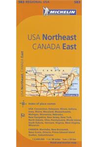 Michelin Usa: Northeast, Canada: East Map 583