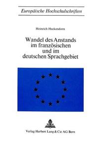 Wandel Des Anstands Im Franzoesischen Und Im Deutschen Sprachgebiet